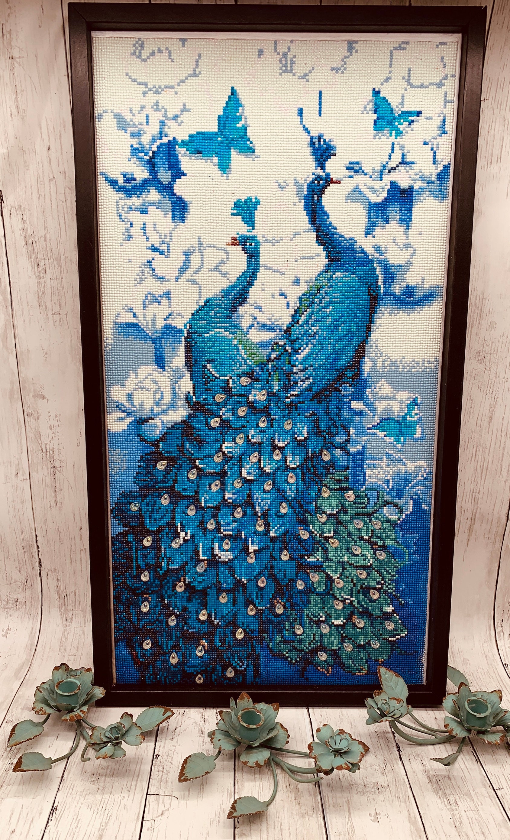 Craft Buddy 'Blue Rapsody Peacocks' Framed Crystal Art Kit 40 x