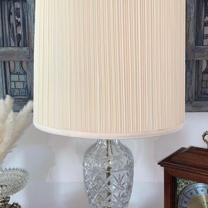 Vintage Mid-Century Clear Crystal Table Lamp - Hollywood Regency