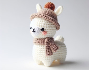 Mini Lama Crochet Pattern , Amigurumi Small Winter Animal Crochet PDF Ebook , Beginners Small Crochet Kids Christmas Toy Pattern
