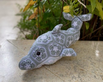 African Flower Dolphin Crochet Pattern , Amigurumi Ocean Animal Crochet PDF Ebook , Sea Animal Doll Tutorial , Crochet Fish Pattern