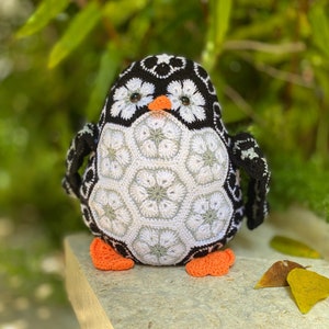 African Flower Penguin Crochet Pattern , Amigurumi Animal Crochet PDF Ebook , Penguin Doll Tutorial , Crochet Kids Toy Pattern