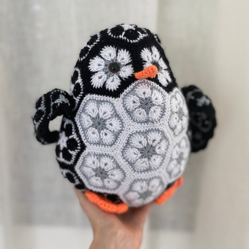 African Flower Penguin Crochet Pattern , Amigurumi Animal Crochet PDF Ebook , Penguin Doll Tutorial , Crochet Kids Toy Pattern image 2