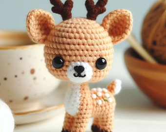 Small Deer Crochet Pattern , Amigurumi Mini AnimalCrochet PDF Ebook , Beginners Crochet Kids Toy Pattern