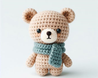 Mini Bear Crochet Pattern , Amigurumi Small Forest Animal Crochet PDF Ebook , Beginners Small Crochet Kids Toy Pattern