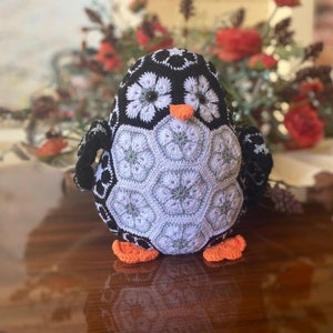 African Flower Penguin Crochet Pattern , Amigurumi Animal Crochet PDF Ebook , Penguin Doll Tutorial , Crochet Kids Toy Pattern image 3