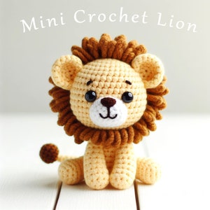 Small Lion Crochet Pattern , Amigurumi Mini Jungle Animal Crochet PDF Ebook , Beginners Crochet Kids Toy Pattern, Easy Crochet