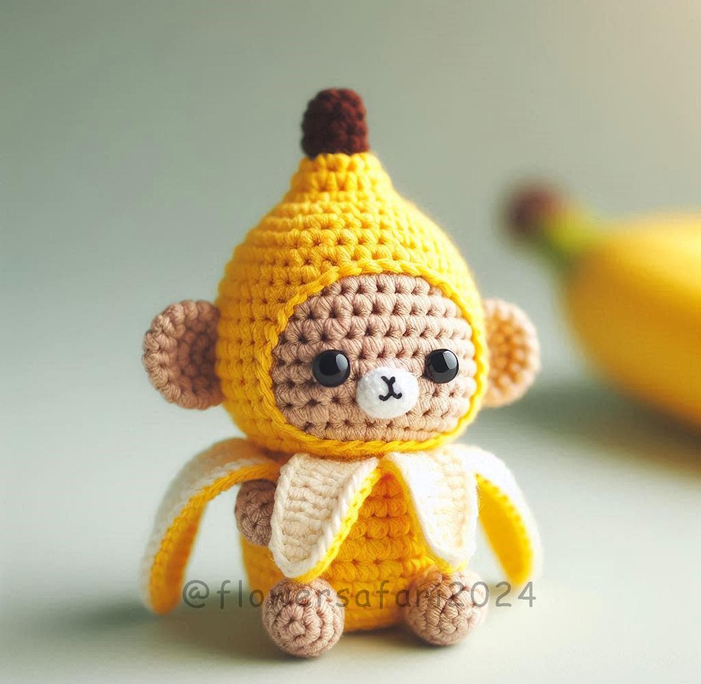 Mono con banana - Etsy México, image size:1397x1362