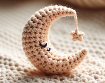 Moon Mini Crochet Pattern , Amigurumi Mini Star Crochet PDF Ebook , Beginners Nursery Crochet Kids Toy Pattern