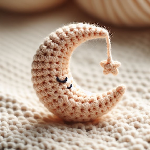 Moon Mini Crochet Pattern , Amigurumi Mini Star Crochet PDF Ebook , Beginners Nursery Crochet Kids Toy Pattern