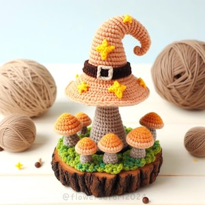 Forest Mushrooms Crochet Pattern , Amigurumi Magical Crochet PDF Ebook , Crochet Sorcerer Wizard Fantasy Halloween Pattern