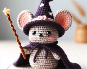 Magical Mouse Crochet Pattern, Amigurumi Wizard Toy Pattern (PDF Ebook)