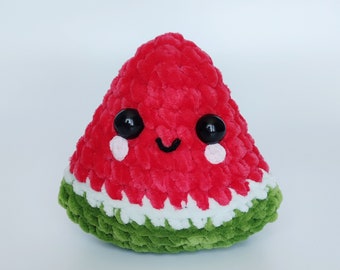 No Sew Watermelon Crochet Pattern Set , Simple Beginners Amigurumi Fruit, Crochet Easy Kids Nursery Toy Pattern