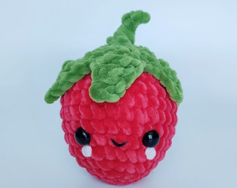 Low Sew Strawberry Crochet Pattern Set , Simple Beginners Amigurumi Fruit, Crochet Plushy Easy Kids Nursery Toy Pattern