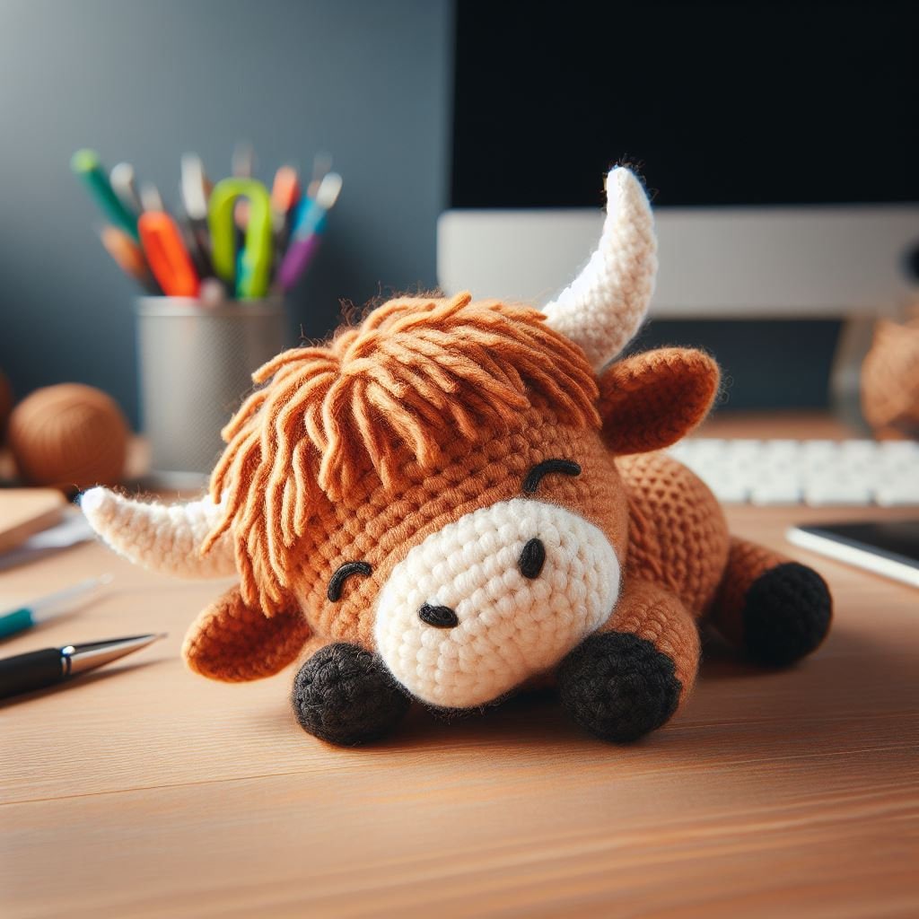 39 Highland Cow Crochet Patterns for Rustic, Fluffy Amigurumi Charm 27 Highland Cow Beginners Amigurumi Crochet
