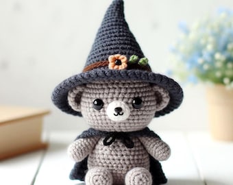 Wizard Bear Amigurumi Crochet Pattern, Sorcerer Teddy (PDF Ebook)