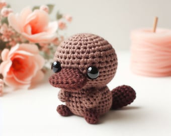 Tiny Platypus Crochet Pattern , Amigurumi Mini Australian Animal Crochet PDF Ebook , Beginners Small Crochet Kids Toy Pattern