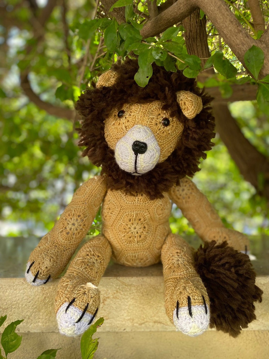 African Flower Lion Crochet Pattern , Amigurumi Animal Crochet PDF
