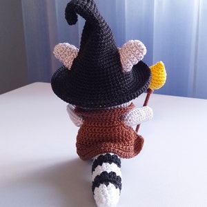 Magical Raccoon Crochet Pattern , Amigurumi Mini Animal Crochet PDF Ebook , Crochet Wizard Pattern image 4