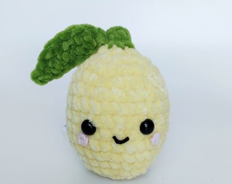 No Sew Lemon Crochet Pattern Set , Simple Beginners Amigurumi Fruit, Crochet Easy Kids Nursery Toy Pattern