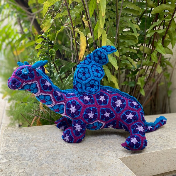 African Flower Dragon Crochet Pattern , Amigurumi Two Head Dragon Crochet PDF Ebook , Fantasy Doll Tutorial , Crochet Kids Toy Pattern