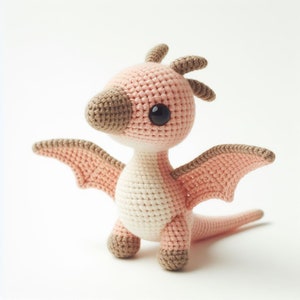 Small Flying Dino Crochet Pattern , Amigurumi Pterosaurs Crochet PDF Ebook , Beginners Dinosaur Crochet Kids Toy Pattern