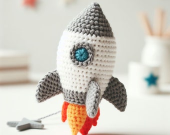 Space Rocket Easy Crochet Pattern , Amigurumi Mini Space Crochet PDF Ebook , Beginners Nursery Crochet Kids Toy Pattern