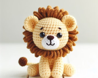 Kleiner Löwe Häkelanleitung , Amigurumi Mini AnimalCrochet PDF Ebook , Anfänger Häkelanleitung für Kinderspielzeug