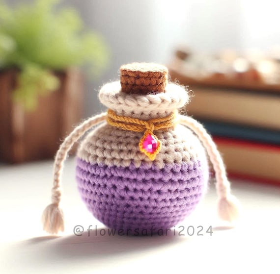Crochet PDF Pattern Magical Potion Dice Bag, Fantasy Game Dragons Crochet Pattern, Dungeons Dice Holder Crochet