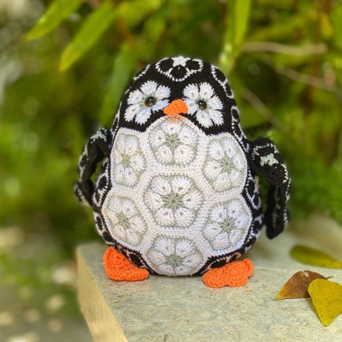 African Flower Penguin Crochet Pattern , Amigurumi Animal Crochet PDF Ebook , Penguin Doll Tutorial , Crochet Kids Toy Pattern