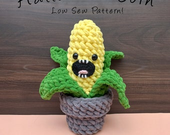 Low Sew Halloween Corn Crochet Pattern , Amigurumi Small Funny Vegetable Crochet PDF, Beginners Spooky Witchy Crochet Kids Plush Toy Pattern