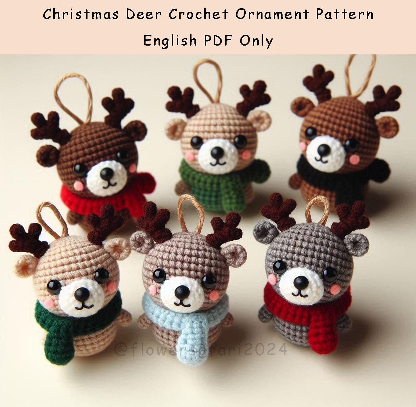 39 Deer Crochet Patterns for Woodland, Holiday, and Amigurumi Projects 4 Christmas Deer Ornament Crochet
