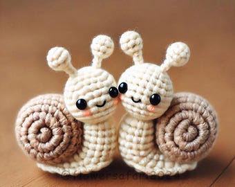 Patrón de crochet de caracol pequeño, mini caracol amigurumi, libro electrónico en PDF, patrón de juguete infantil de crochet para principiantes, crochet fácil.