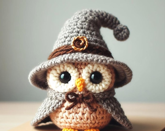 Owl Wizard Crochet Pattern , Amigurumi Mini Magical Animal Crochet PDF Ebook , Crochet Sorcerer Owl Pattern