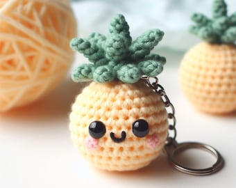 Pineapple Keychain Crochet Pattern, Beginners Amigurumi (PDF Pattern)