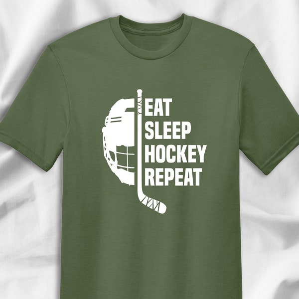 Eat Sleep Hockey Repeat Shirt, Game Day Tshirt, Hockey Tee, Team Mom Gift, Hockey Lover Tee, Sport Shirt, Cool Mom Tshirt, Hockey Gift