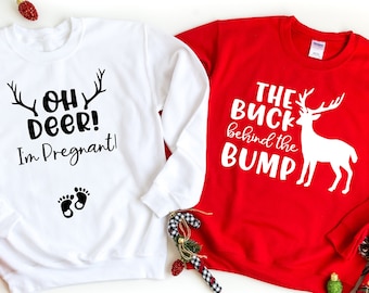 Christmas Sweatshirt Ladies Oh Deer Xmas Seasonal Sweatshirt 