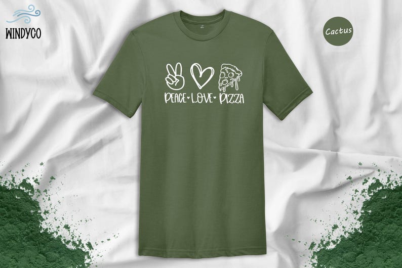 Peace Love Pizza Tee, Foodie Shirt, Casual Style (Unisex S-XXL) image 2