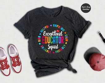 Sped Teacher Shirt, Autism Awareness, Exceptional Educator Squad (Unisex S-XXL)