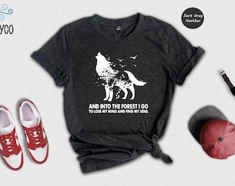 Floral Howling Wolf Tee - Wildlife Animal Lover Shirt