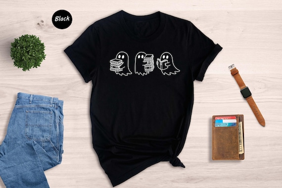 Reading Ghosts Halloween Shirt: Cute Book Lover Spooky Tee