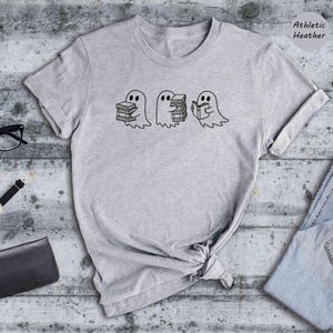 Reading Ghosts Halloween Shirt: Cute Book Lover Spooky Tee immagine 8