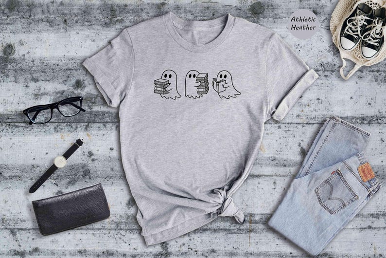 Reading Ghosts Halloween Shirt: Cute Book Lover Spooky Tee immagine 8