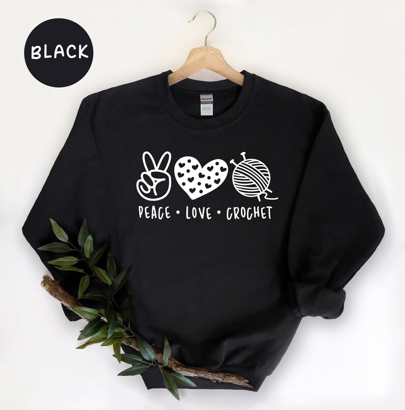 Peace Love Crochet Shirt: Funny Crocheter Tee image 8