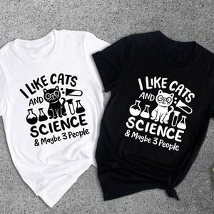 Science Teacher Shirt, Funny Cat Design (Unisex Sizes S-XXL) image 7