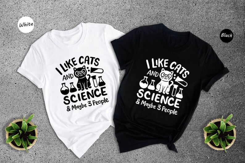 Science Teacher Shirt, Funny Cat Design (Unisex Sizes S-XXL) image 7