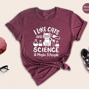 Science Teacher Shirt, Funny Cat Design (Unisex Sizes S-XXL) image 5