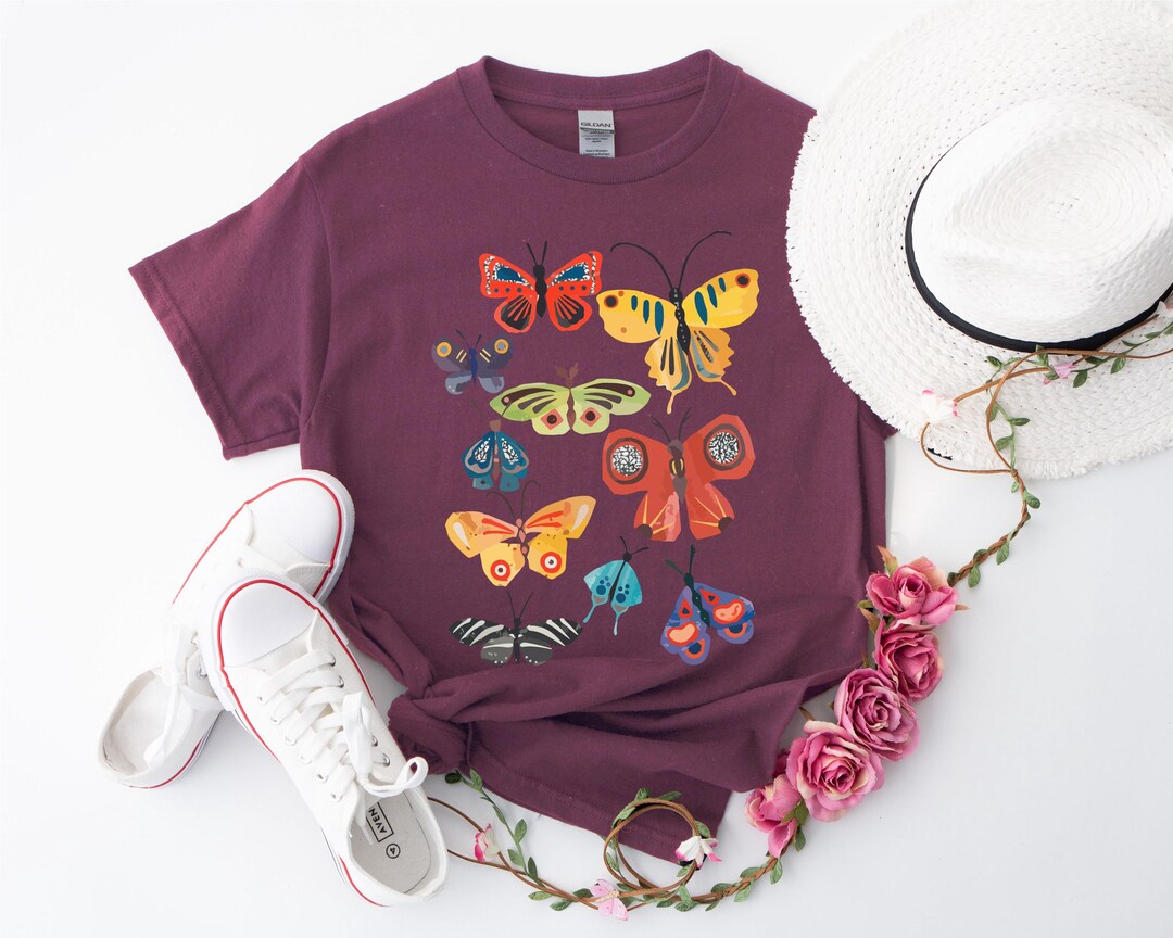 'Butterflies' Regular Organic Cotton T-Shirt main image 1
