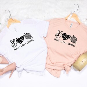 Peace Love Crochet Shirt: Funny Crocheter Tee image 4
