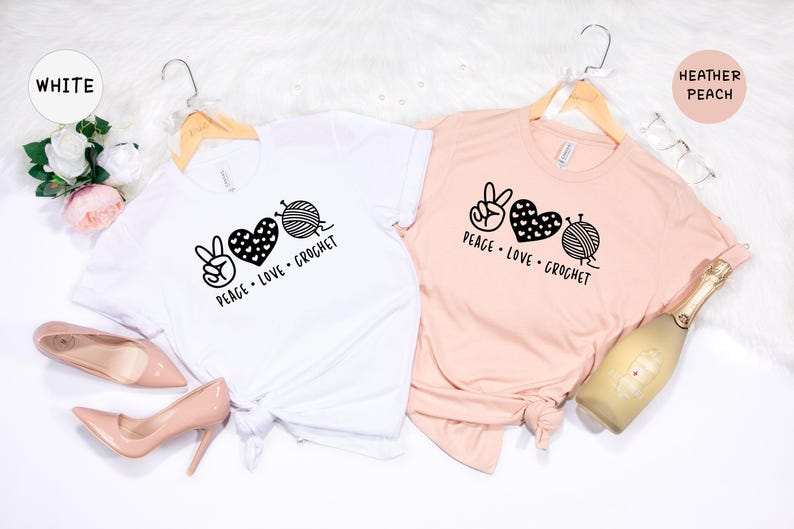 Peace Love Crochet Shirt: Funny Crocheter Tee image 4