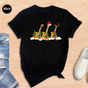 Saxophone Christmas Lights Shirt, Saxophone T-Shirt, Christmas Saxophone Tee, Musician Shirt, Christmas Lights Shirt